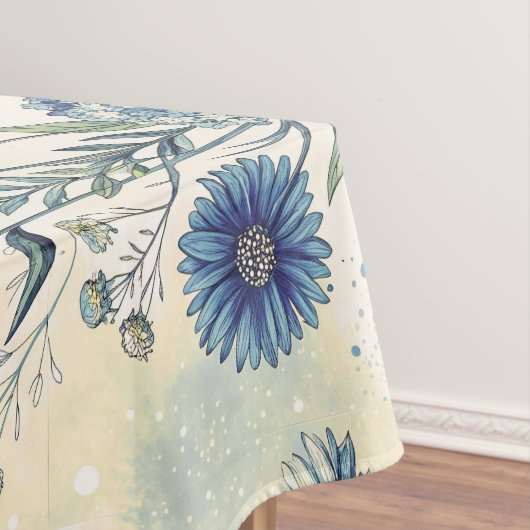 Aesthetic Blue Wildflowers Tafelkleed (Voorbeeld)