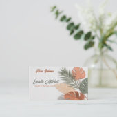 Aesthetic Boho Tropical Wellness Coach Card Visitekaartje (Staand voorkant)