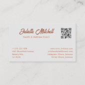 Aesthetic Boho Tropical Wellness Coach Card Visitekaartje (Achterkant)