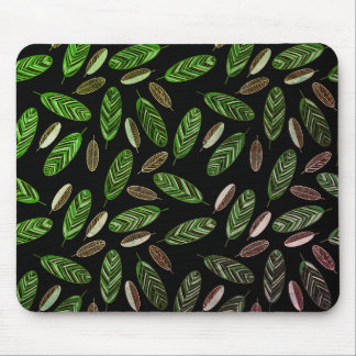 Aesthetic Botanical Black& Green Mouse Pad Muismat