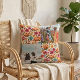 Aesthetic Botanical Floral Bestie Custom Photo Kussen