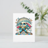 Aesthetic Bunny Disco Briefkaart (Staand voorkant)