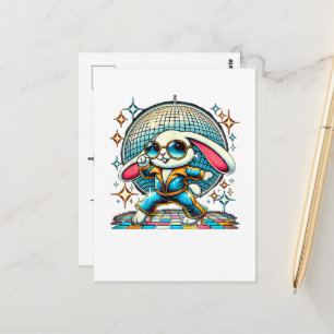 Aesthetic Bunny Disco Briefkaart