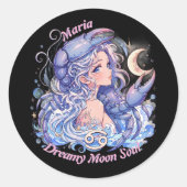 Aesthetic Cancer Zodiac Anime Sticker (Voorkant)