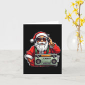 Aesthetic Christmas 90's Hip Hop Radio Santa Boomb Kaart (Gele Bloem)
