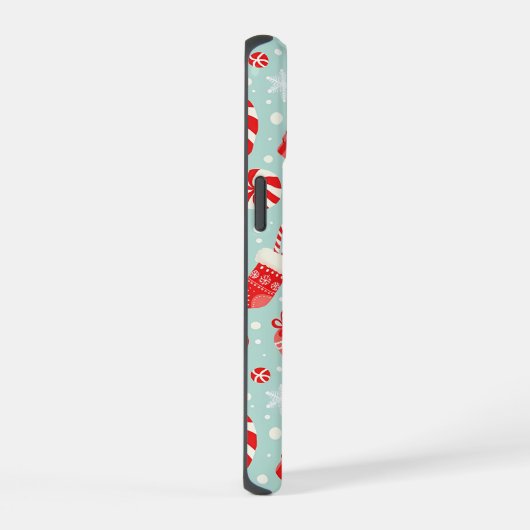 Aesthetic Christmas Pattern Candy iPhone 15 Case (Rechterkant)