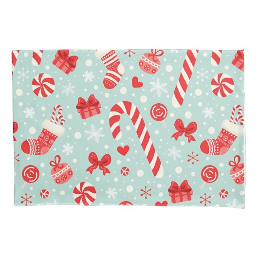 Aesthetic Christmas Pattern Candy Kussensloop (Voorkant)