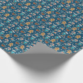 Aesthetic Christmas Pattern Santa Candy Cadeaupapier (Hoek)