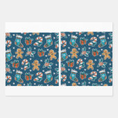 Aesthetic Christmas Pattern Santa Candy Inpakpapier Vel (Voorkant 3)