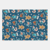 Aesthetic Christmas Pattern Santa Candy Inpakpapier Vel (Voorkant 2)