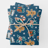 Aesthetic Christmas Pattern Santa Candy Inpakpapier Vel (In situ)