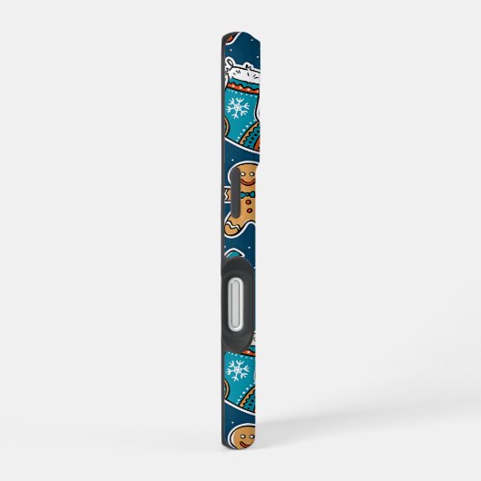 Aesthetic Christmas Pattern Santa Candy iPhone 16 Hoesje (Rechterkant)