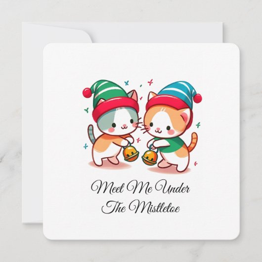 Aesthetic Christmas Pattern Santa Candy Minimalist Kaart (Voorkant)