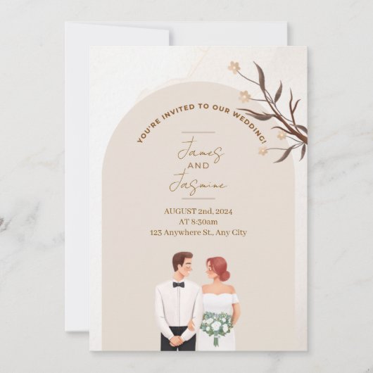 Aesthetic classy wedding invitation kaart (Voorkant)