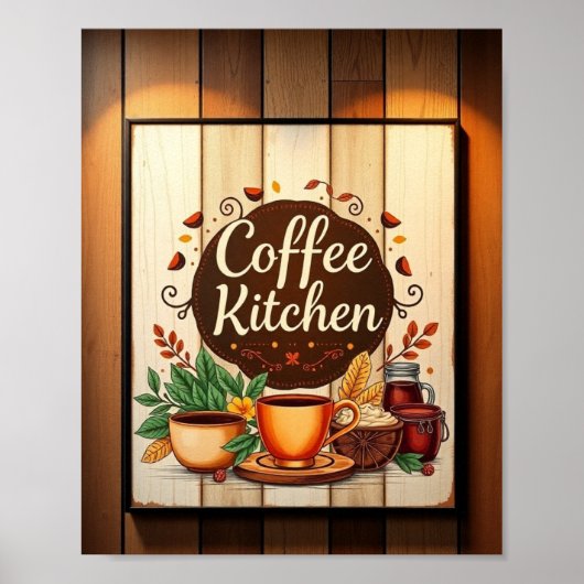 Aesthetic Coffee Kitchen Minimalist Wall Art Poster (Voorkant)