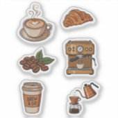 Aesthetic Coffee Shop Sticker Pack (Voorkant)