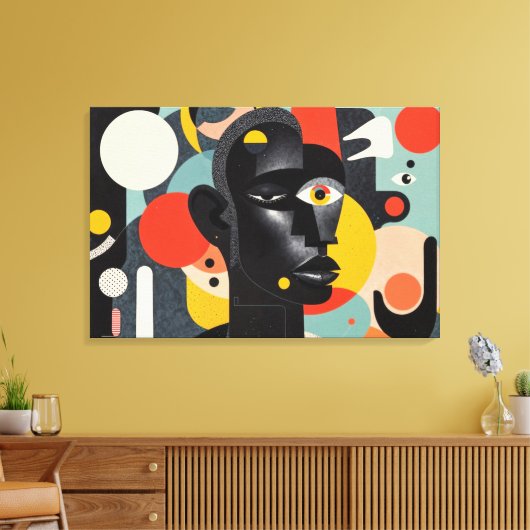 Aesthetic Colorful Abstract Dadaism Canvas Afdruk (Insitu (Woonkamer))