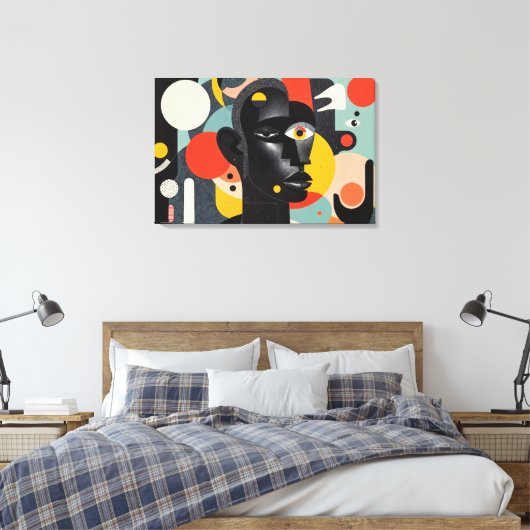 Aesthetic Colorful Abstract Dadaism Canvas Afdruk (Insitu (Slaapkamer))
