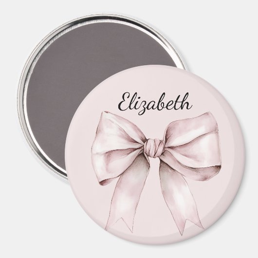 Aesthetic coquette pink bow Personalized Name Magneet (Voorkant / Achterkant)