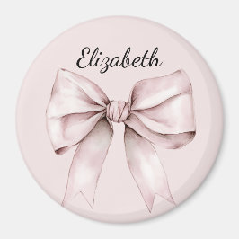 Aesthetic coquette pink bow Personalized Name Magneet