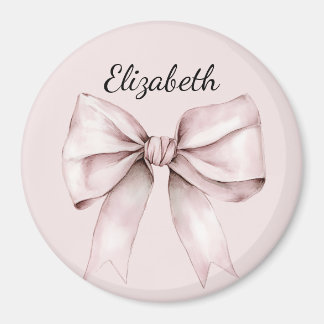 Aesthetic coquette pink bow Personalized Name Magneet