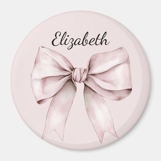 Aesthetic coquette pink bow Personalized Name Magneet (Voorkant)
