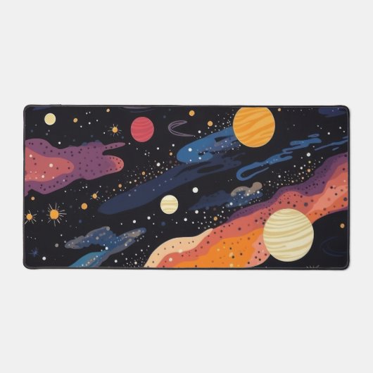 Aesthetic Cosmic Galaxy Planets and Stars Custom Bureaumat (Voorkant)