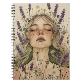 Aesthetic Cottagecore Girl Art Print Notitieboek