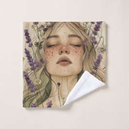 Aesthetic Cottagecore Girl Art Print Washandje