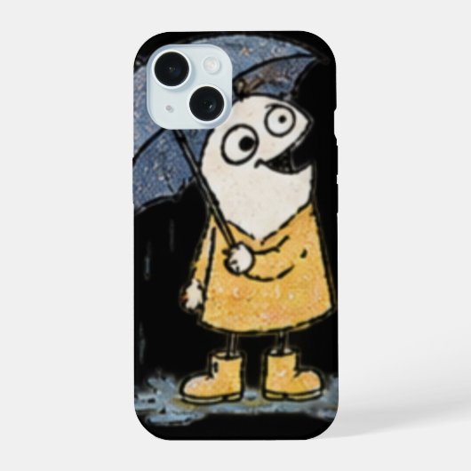 Aesthetic Cozy Loop Character Rainy Day Phone Ca iPhone 15 Case (Achterkant)