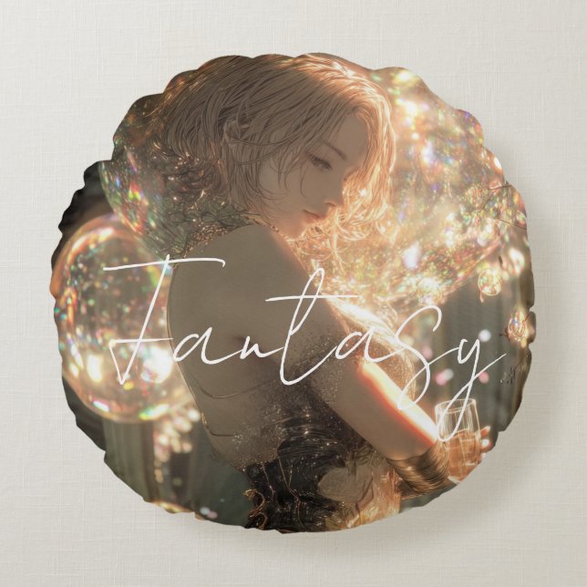 Aesthetic / Dark Fantasy Art Rond Kussen (Voorkant)