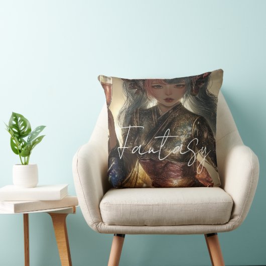 Aesthetic / Dark Fantasy Girl Kussen (Stoel)