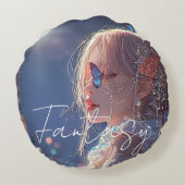 Aesthetic / Dark Fantasy Girl Rond Kussen (Achterkant)