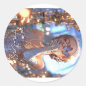 Aesthetic / Dark Fantasy Girl Ronde Sticker (Voorkant)