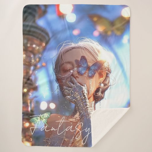 Aesthetic / Dark Fantasy Girl Sherpa Deken (Voorkant)
