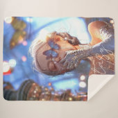 Aesthetic / Dark Fantasy Girl Sherpa Deken (Voorkant (horizontaal))