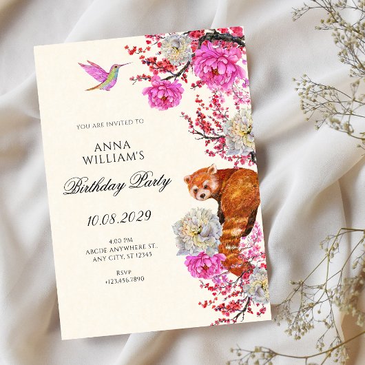Aesthetic flora fauna spring birthday  kaart
