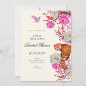 Aesthetic flora fauna spring bridal shower kaart (Voorkant)