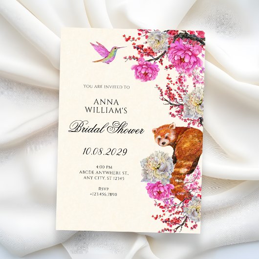 Aesthetic flora fauna spring bridal shower kaart