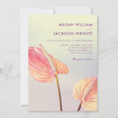 Aesthetic Floral Anthurium minimalist wedding Kaart (Voorkant)
