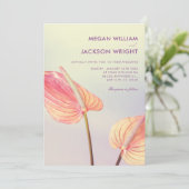 Aesthetic Floral Anthurium minimalist wedding Kaart (Staand voorkant)