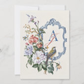 Aesthetic Floral bird wedding  Kaart (Voorkant)
