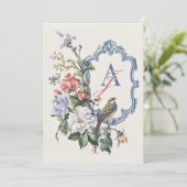 Aesthetic Floral bird wedding  Kaart (Staand voorkant)