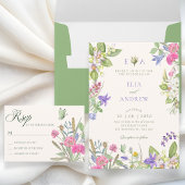 Aesthetic floral garden RSVP kaartje