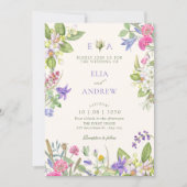 Aesthetic floral garden wedding kaart (Voorkant)