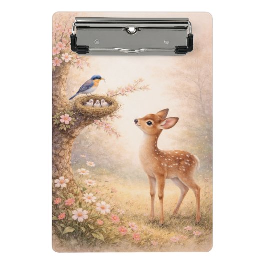 Aesthetic Floral Nature Clipboard | Soft Pastel  Mini Klembord (Voorkant)