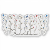 Aesthetic Freedom Wildflowers Patriotic Sticker (Voorkant)