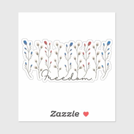 Aesthetic Freedom Wildflowers Patriotic Sticker (Vel)