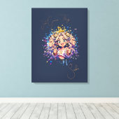 Aesthetic Gemini Anime Custom Canvas Art Afdruk (Insitu (Houten vloer))