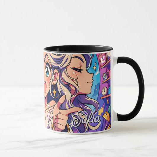 Aesthetic Gemini Anime Custom Combo Mug Mok (Rechts)